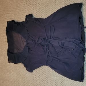 Like new grey blouse with frill detail